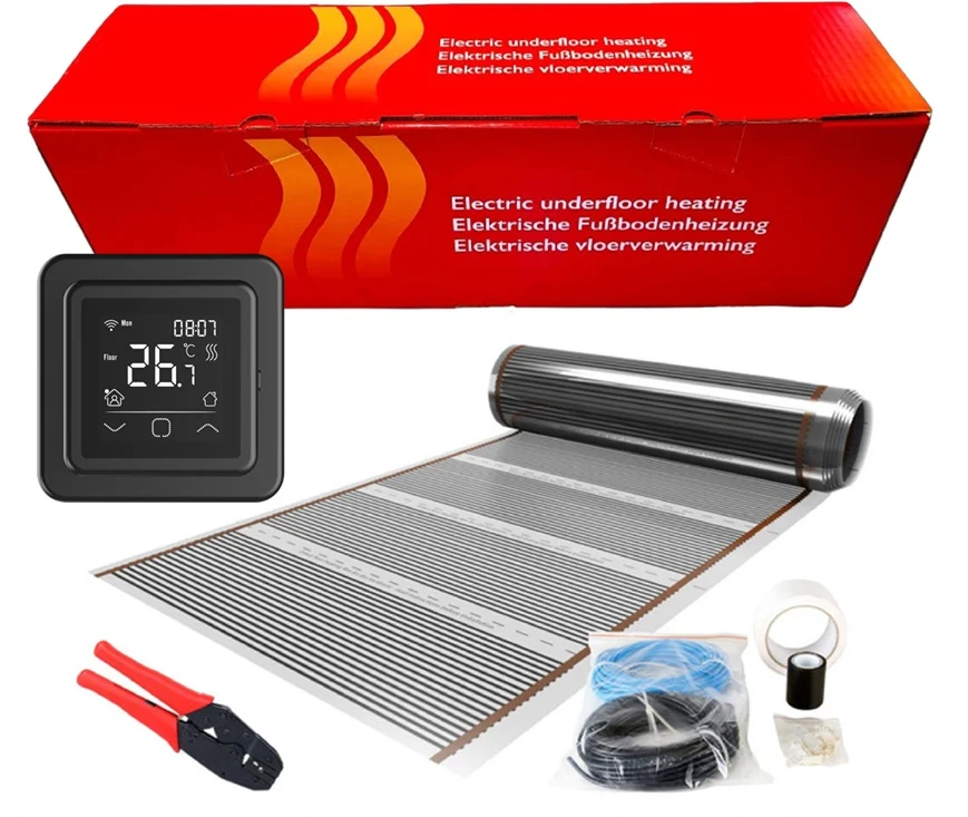 Kit Film incalzire in pardoseala electric sub parchet, 140W/m², 1m latime, cu termostat C16 WIFI